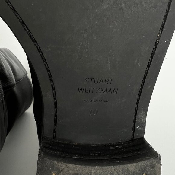 Stuart Weitzman Sleek Black Leather Booties - Picture 9 of 11
